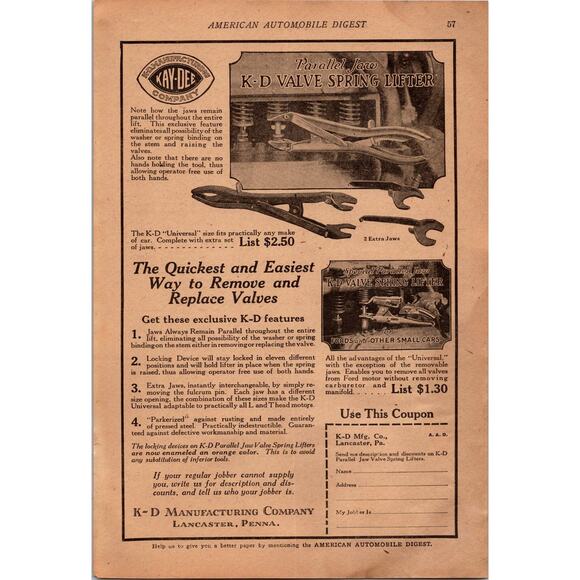 K-D Manufacturing Company Spring Lifter Lancaster PA 1923 Clipping SI13 - Picture 1 of 2